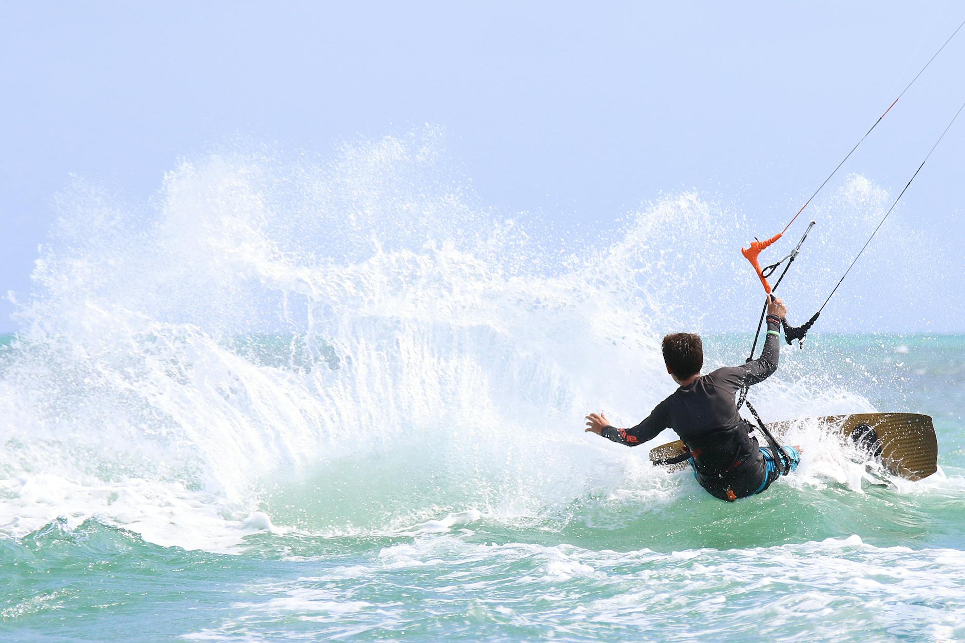 man performing wakeboarding